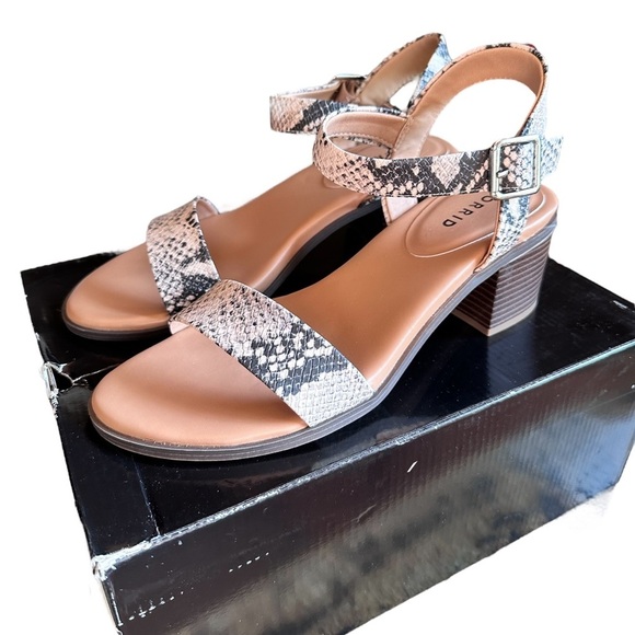 Torrid Snake Print Stacked Heel Sandal - Picture 4 of 7